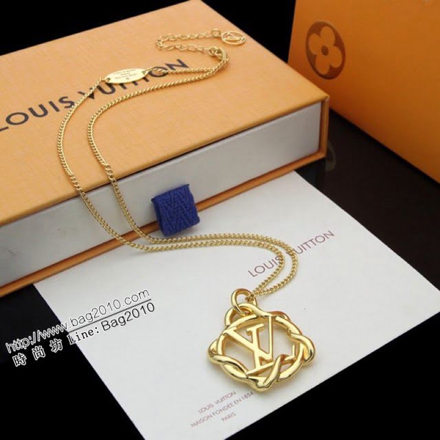Louis Vuitton新款飾品 路易威登GARDEN LOUISE圈形項鏈 LV纏繞線條鎖骨鏈項鏈  zglv1859